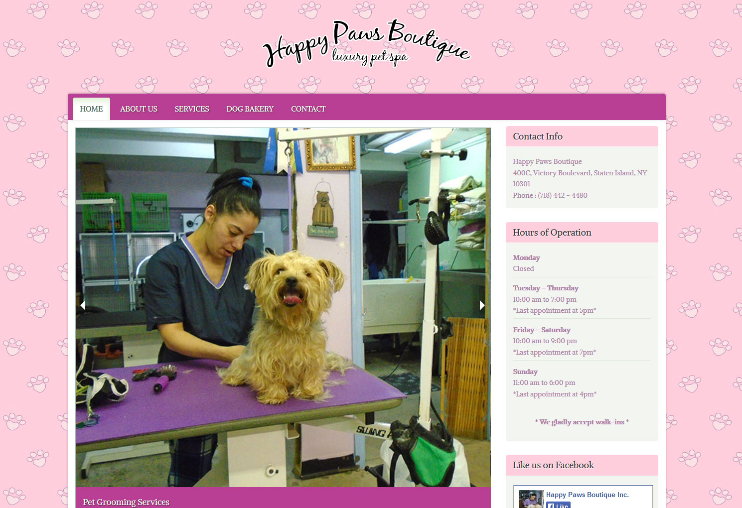 Happy Paws Boutique website by Staten Island Web Designers NB Technologies