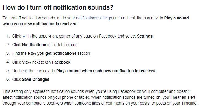 How To Turn off Notification Sounds on Facebook
