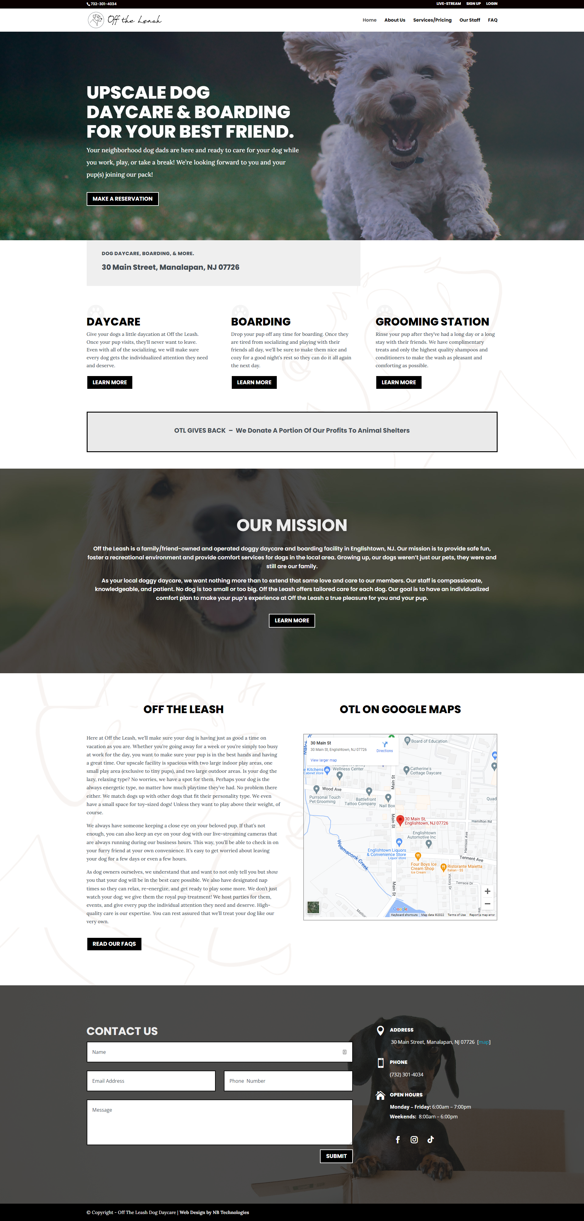 Off The Leash Homepage by NB Technologies