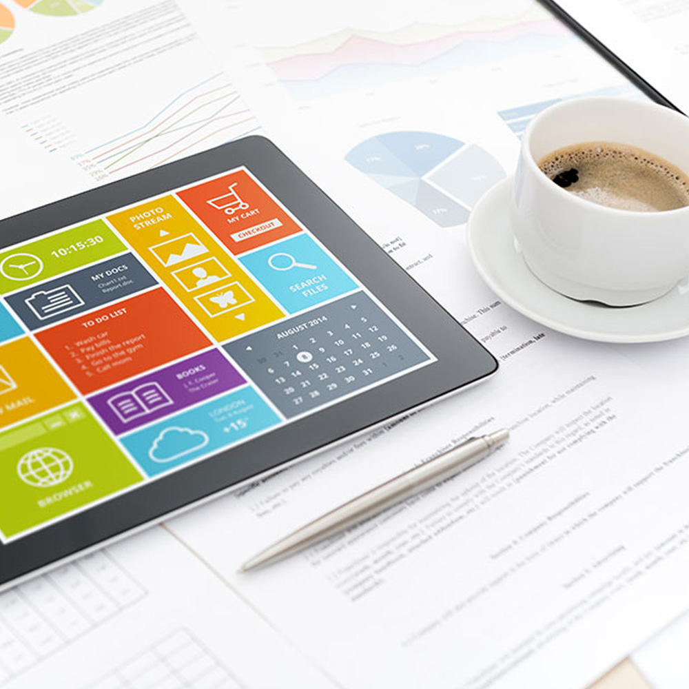Management Tablet with Coffee