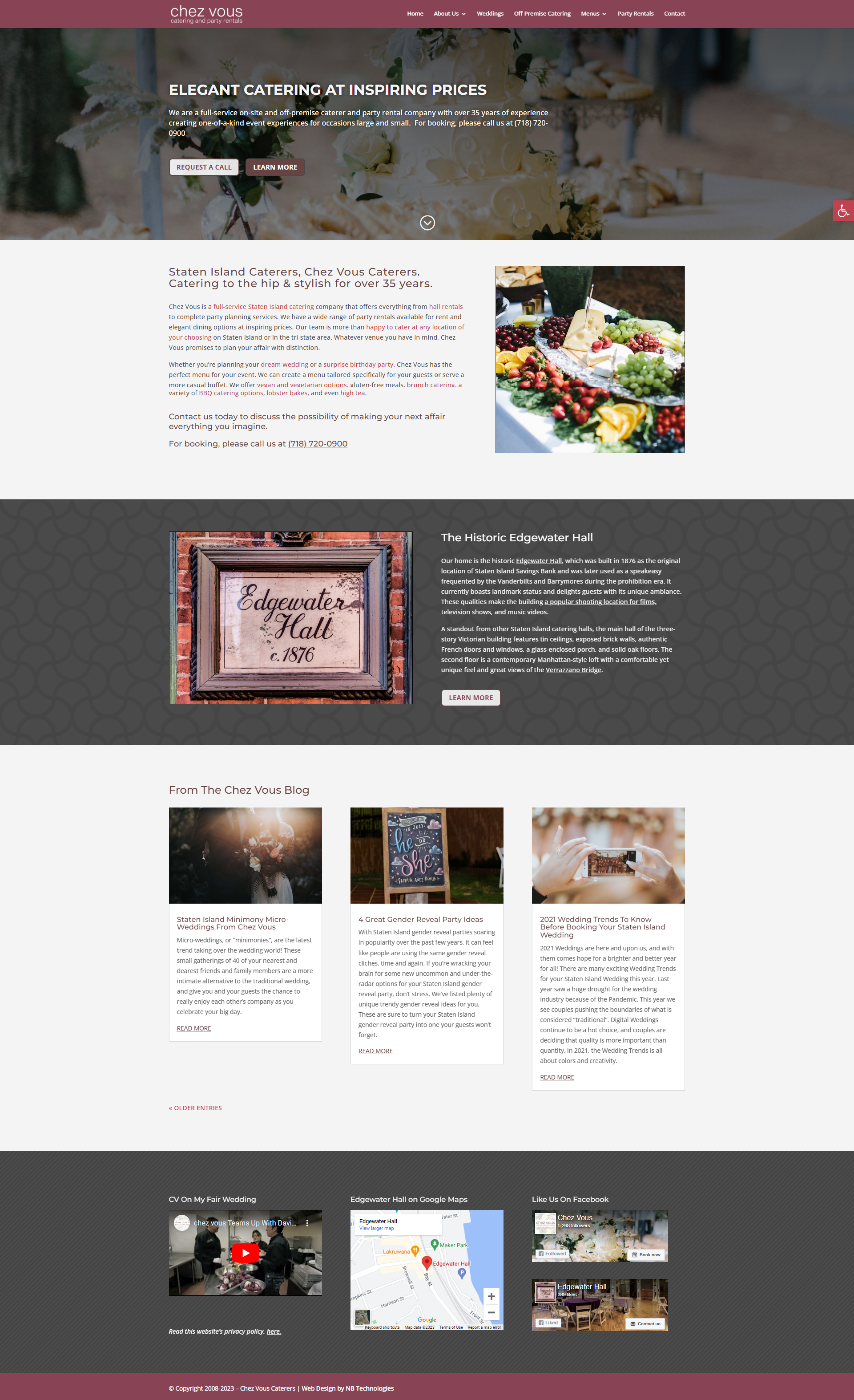Chez Vous Caterers Website Redesign by NB Technologies